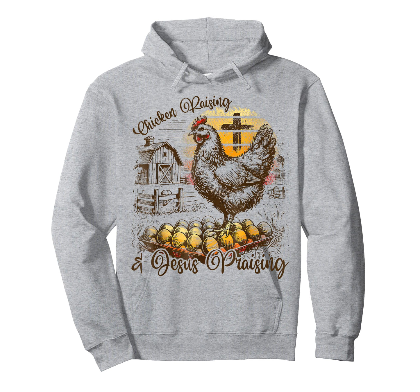 Chicken Raising & Jesus Praising Christian Farm T-Shirt