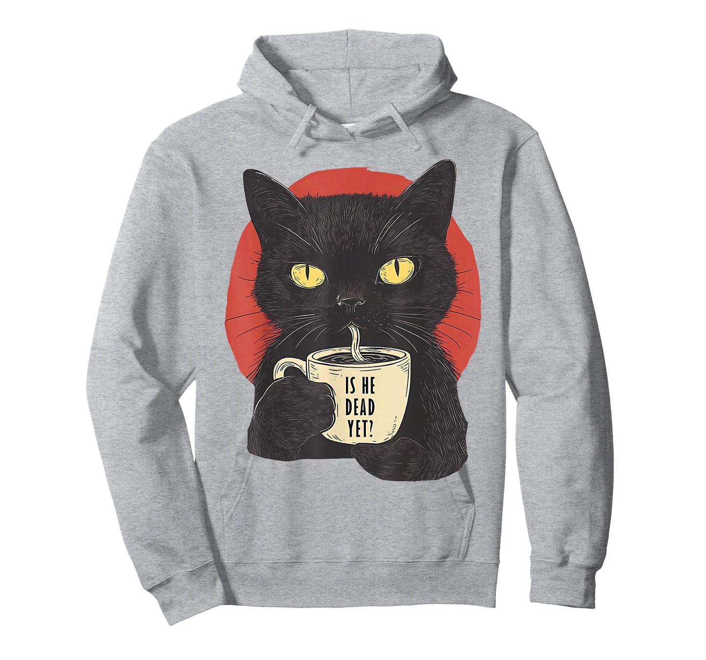 Is He Vintage Dead Yet Funny Black Cat Humor T-Shirt