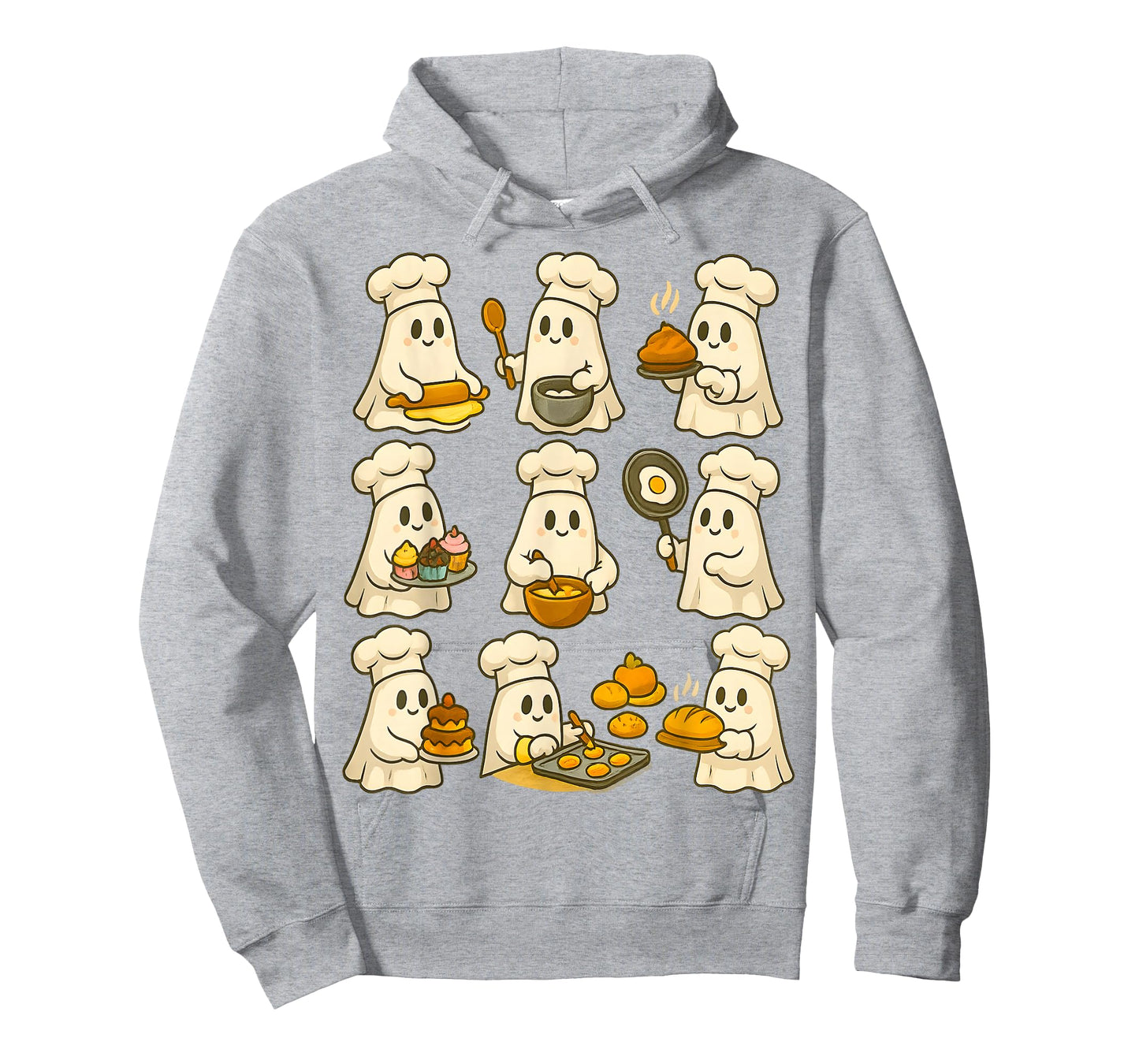 Cute Ghost Baker Halloween Baking for Pastry & Food Lovers T-Shirt