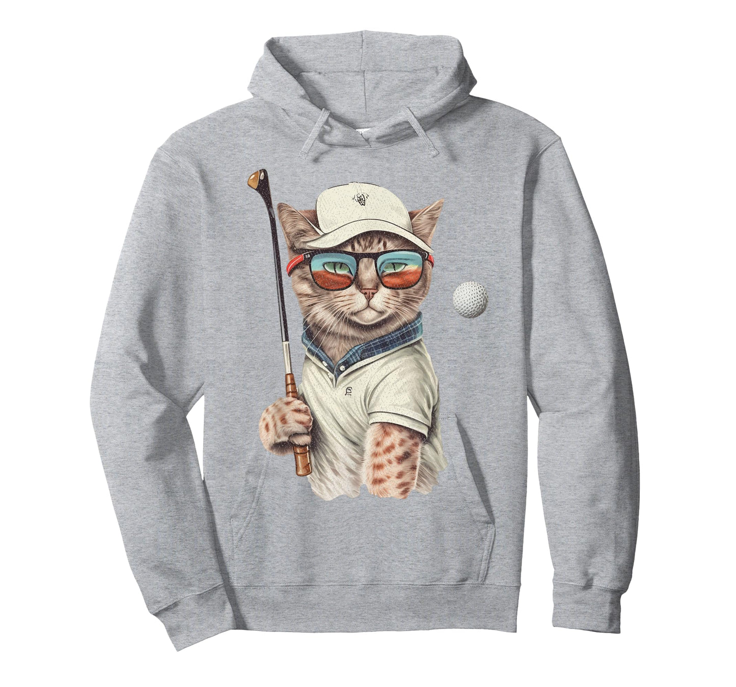 Vintage Retro Cat Playing Golf, Golfer, Kitties Lover T-Shirt