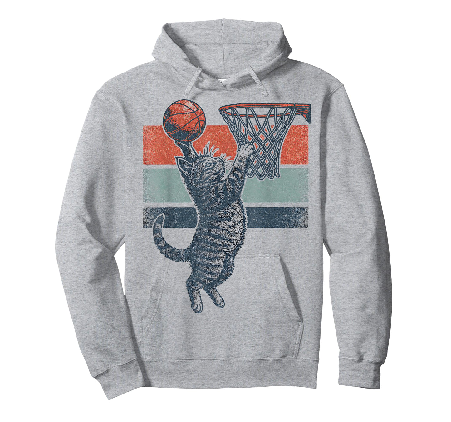 Funny Cat Basketball Retro Style T-Shirt