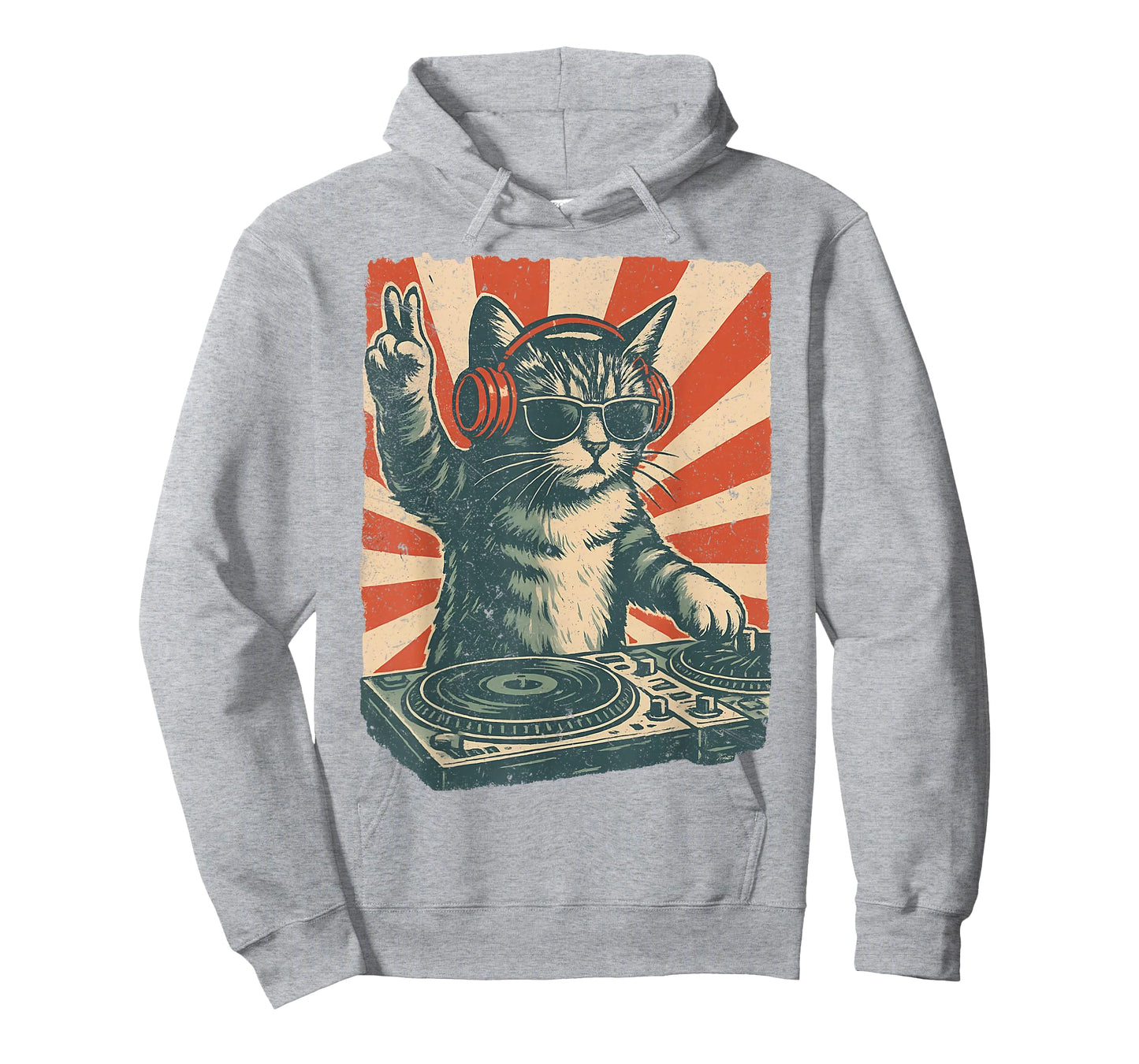 Funny DJ Cat Disco Sound Tech Headphone Music Cat Meme T-Shirt