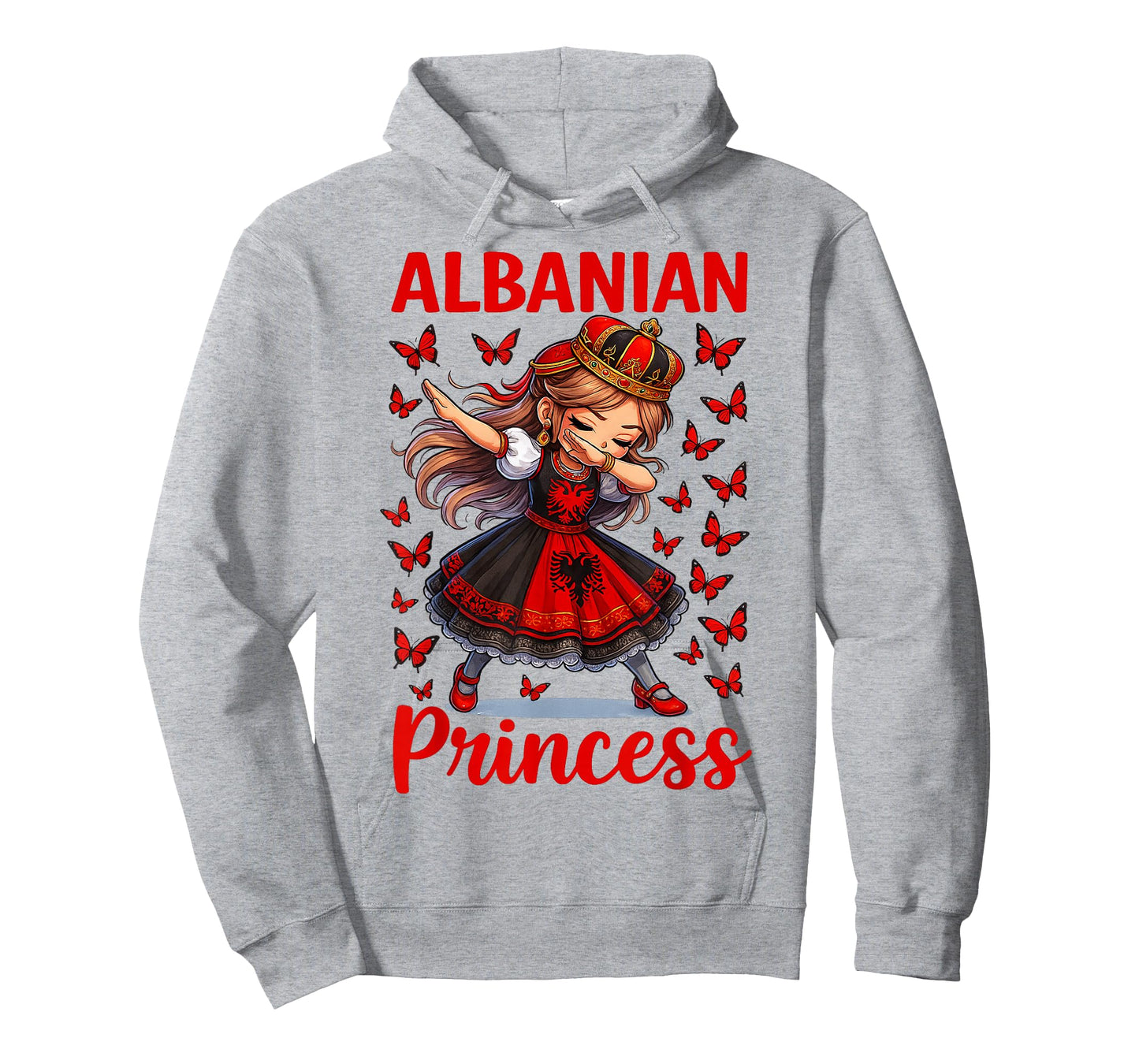 Albanian Princess Dabbing Girl Flag Dress Souvenir for Kids T-Shirt