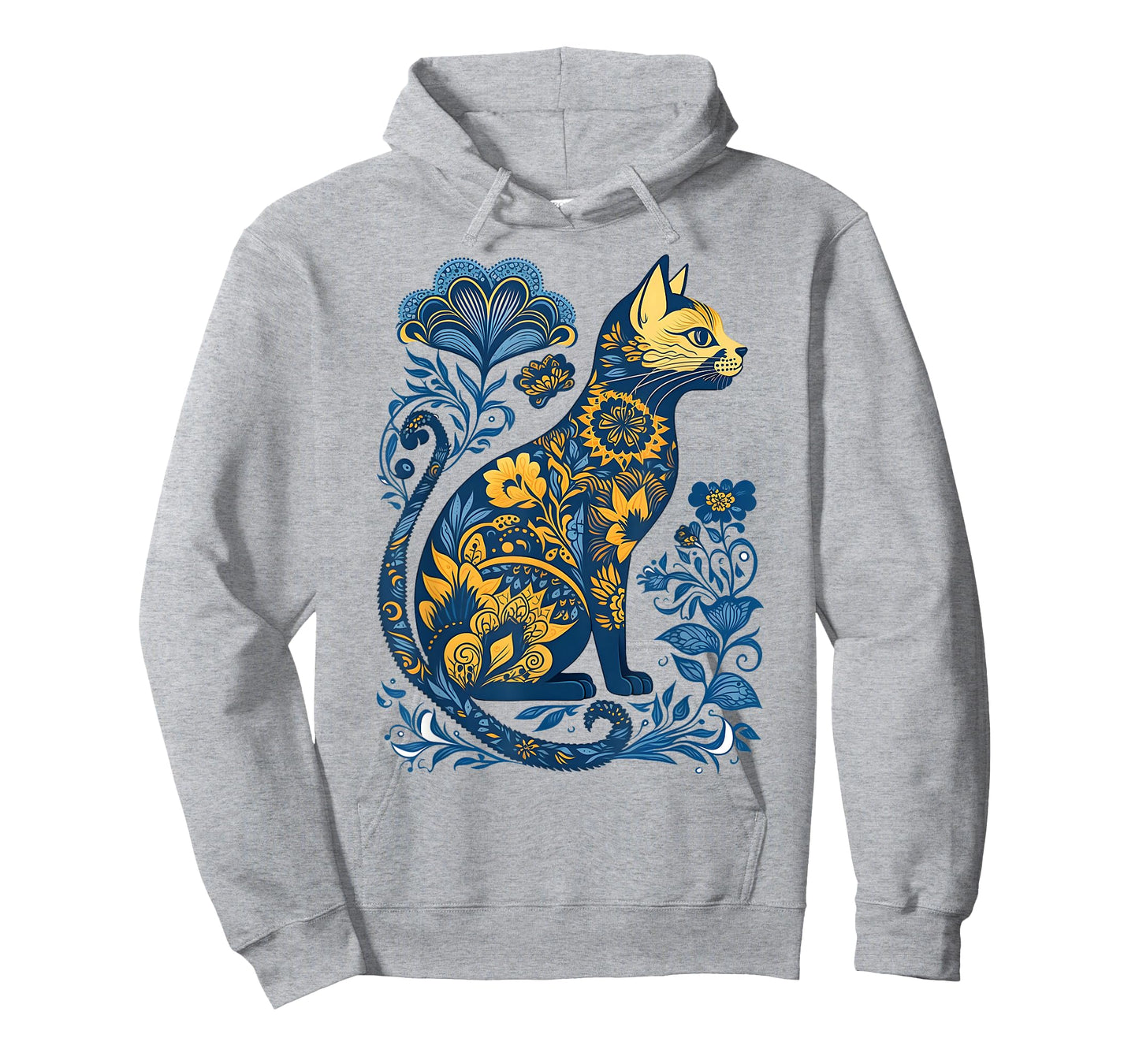 Ukraine Cat Floral Vintage Ukrainian Flag & Vyshyvanka Style T-Shirt