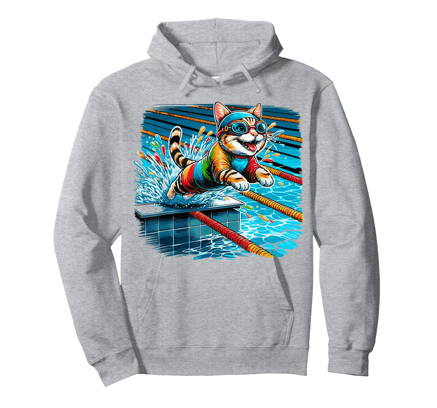 Funny Cat Swimmer Swimming Swim Coach Swimmer Cat Lover T-Shirt