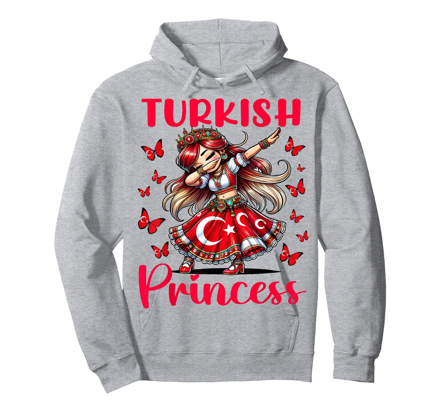 Turkish Princess Dab Girl Flag Dress Cultural Souvenir Kids T-Shirt