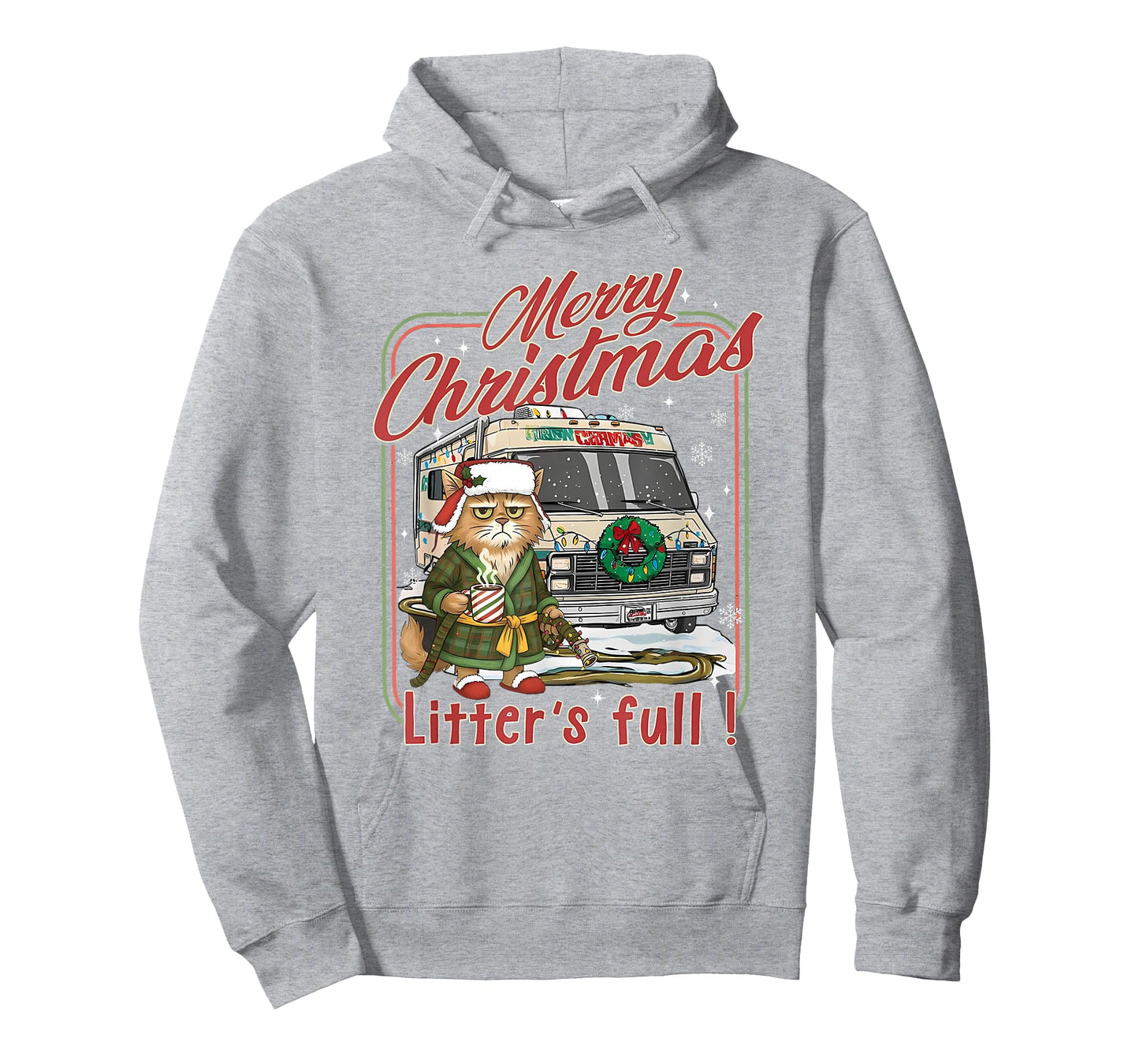 Litter's Full Merry Christmas Funny Cat Lovers Holidays Xmas T-Shirt