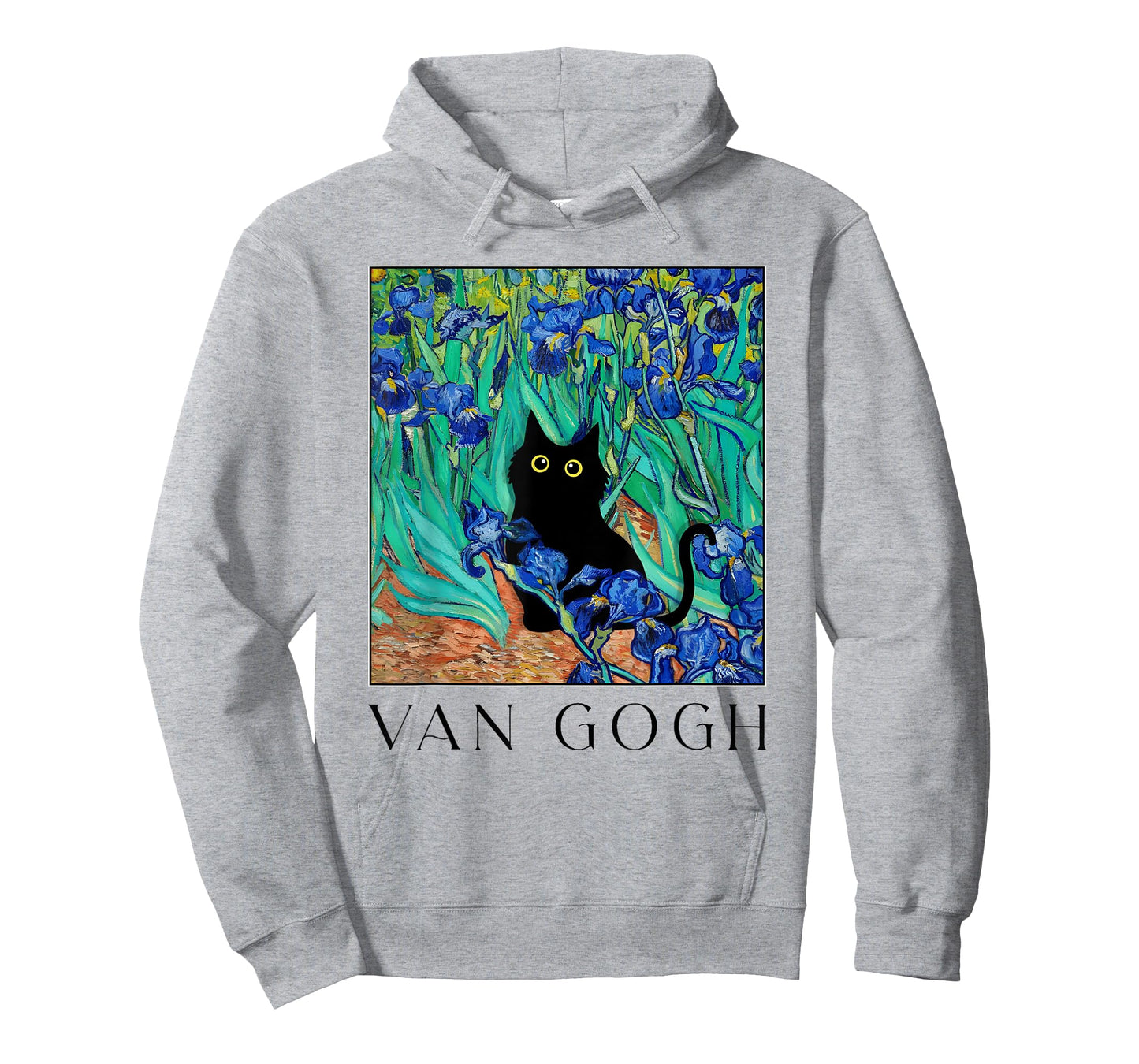 Funny Van Gogh Iris Flowers Cat Meme Van Gogh Art Graphic T-Shirt