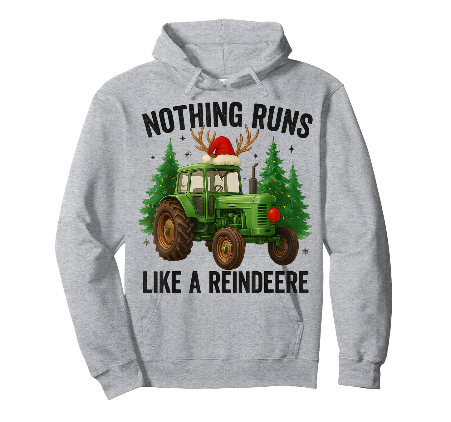 Christmas Tractor Farm Nothing Runs Like A Reindeer Xmas T-Shirt