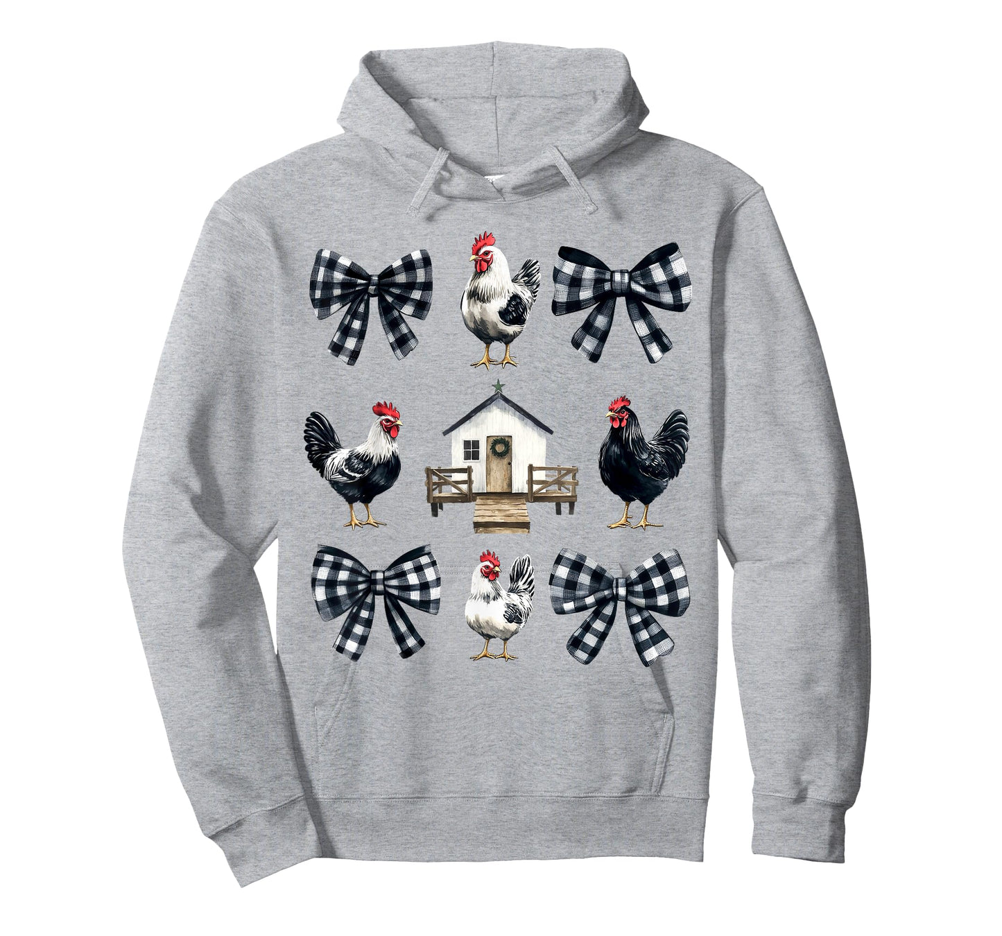 Chicken Farm Funny Aesthetic Bows Clothing Girly Womens Unisex-Kids Unisex-Adults T-Shirt Grey Small Chicken Coquette Bows Design Classic Fit