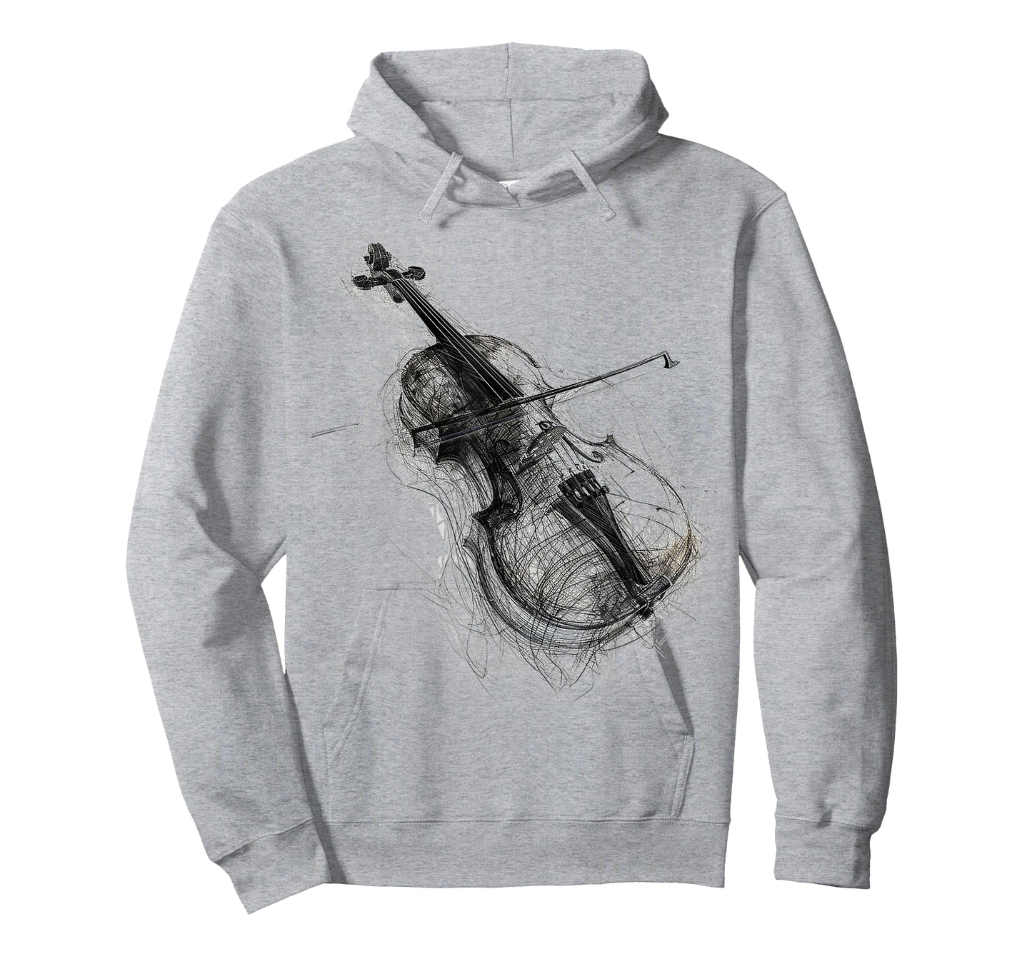 Violin Drawing Art Illustration Abstract Graphic Violin T-Shirt