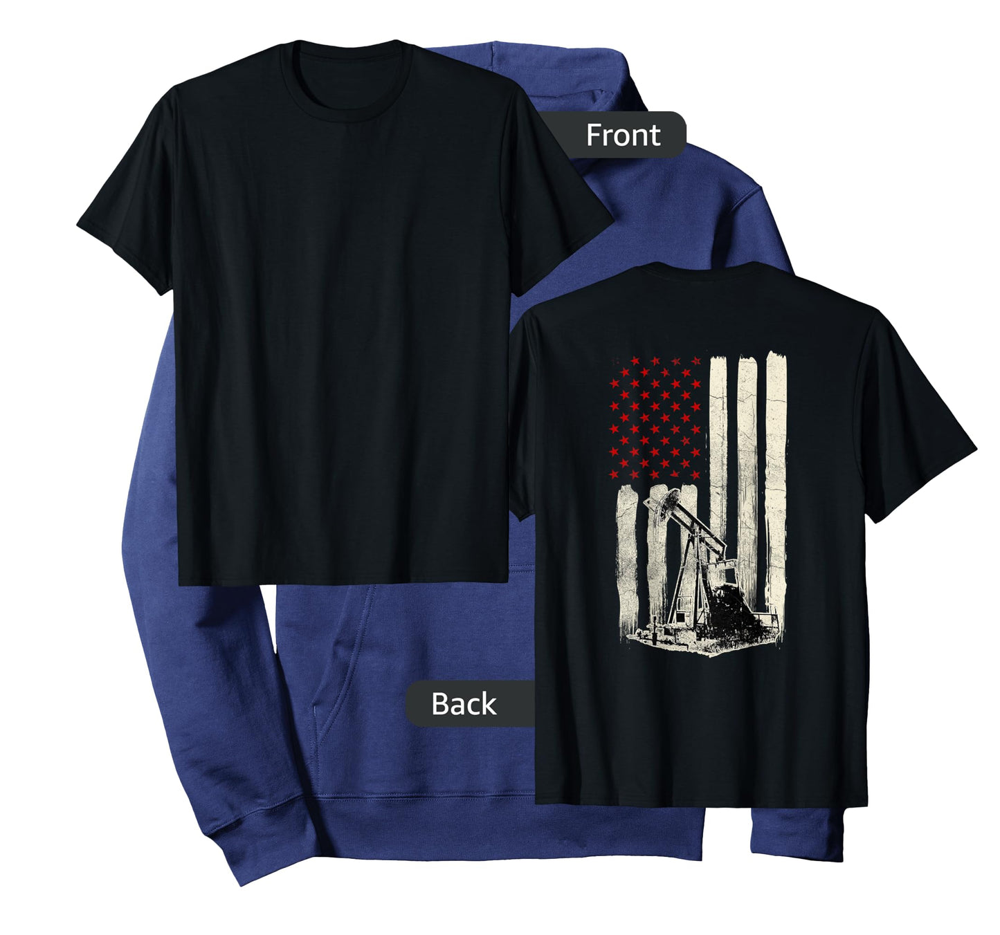 Oilfield Workers Oil Rig Roughneck Design On Back T-Shirt