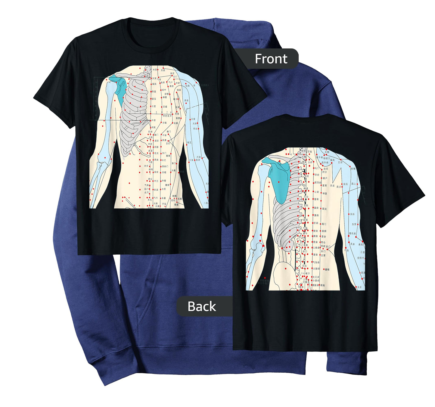 Acupuncture T-Shirt Chinese Medicine Healing Meridian 2 Side T-Shirt