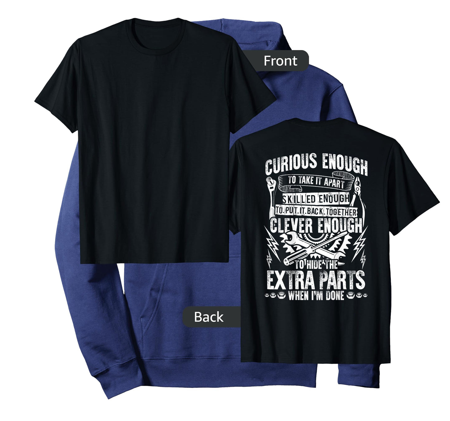 Curious Skilled And Clever - Funny Car Auto Truck Mechanic T-Shirt