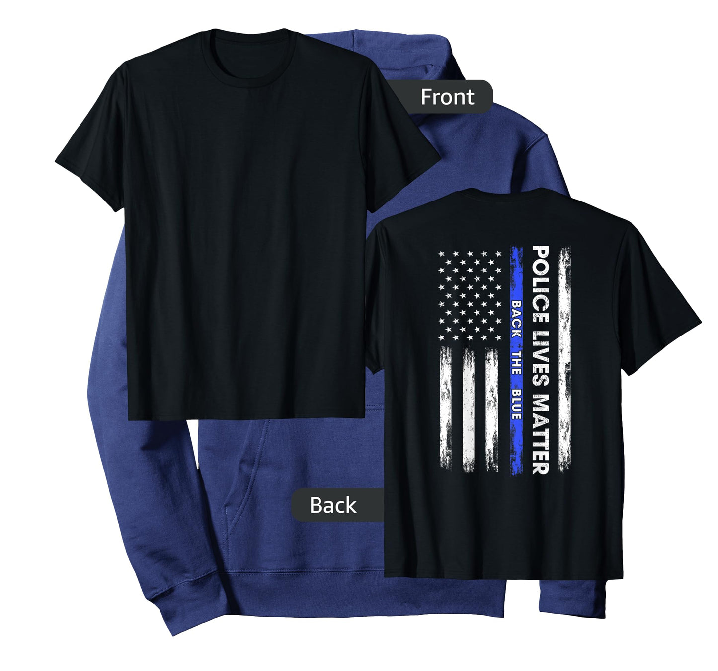 Back The Blue Thin Blue Line USA Flag Police Lives Matter T-Shirt