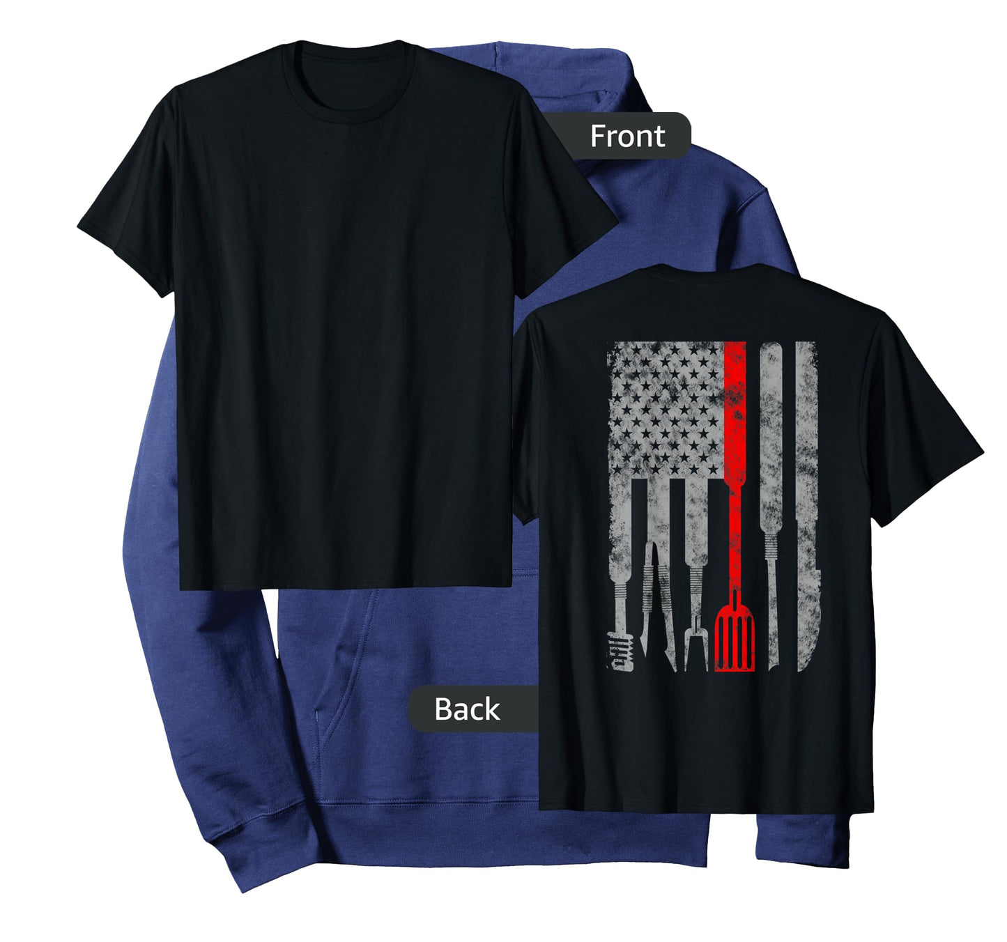 Thin red Line american patriotic chef flag T-Shirt