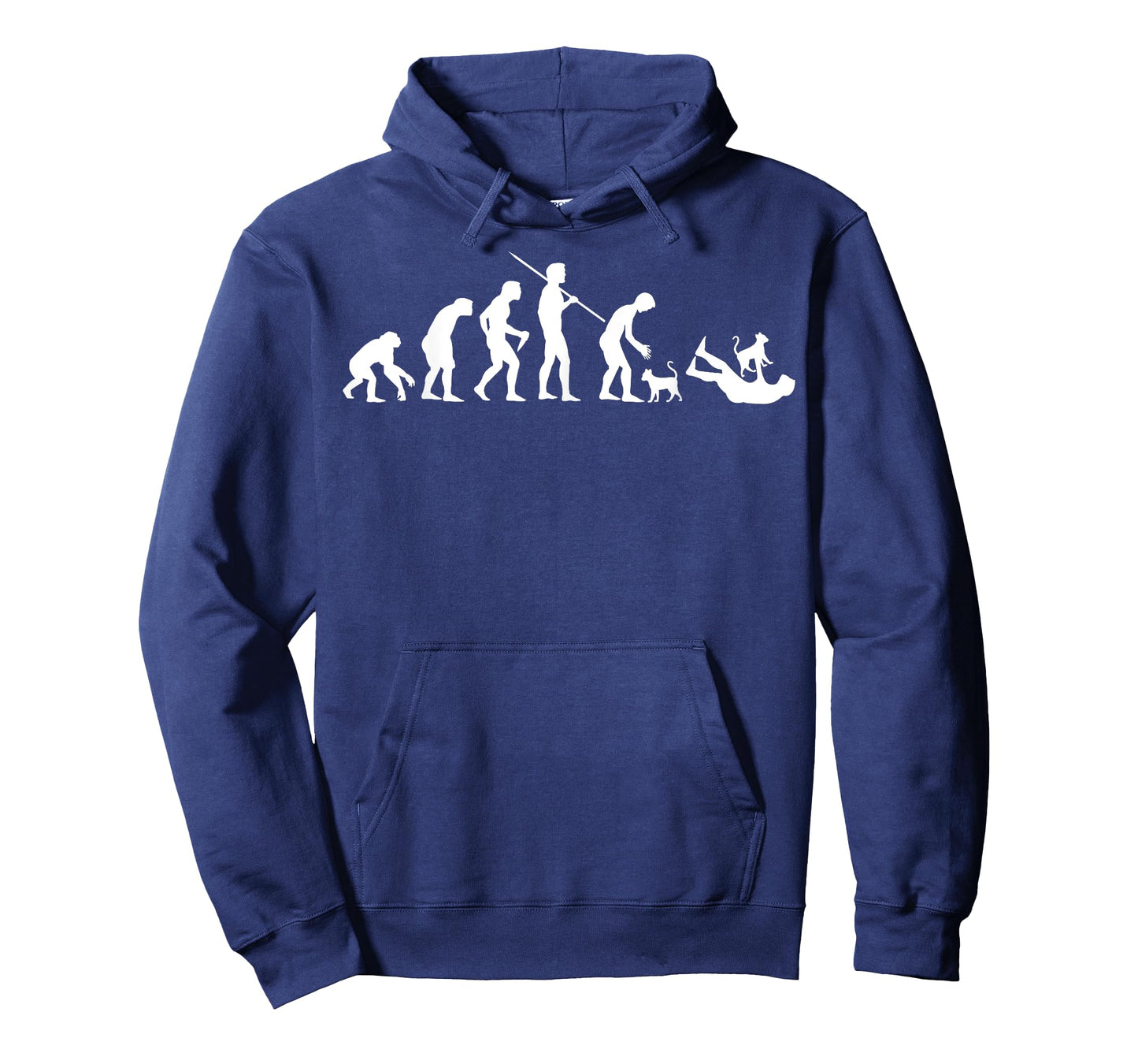 Irreverent Tees Evolution of Man with Cats Unisex-Adult Black Cartoon T-Shirt