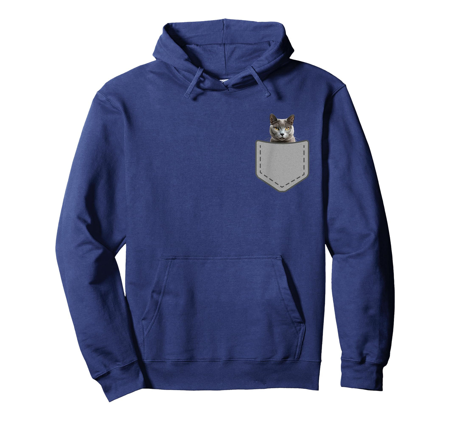 Funny Russian Blue Cat In Your Pocket T-Shirt for Men Women Girls Kids