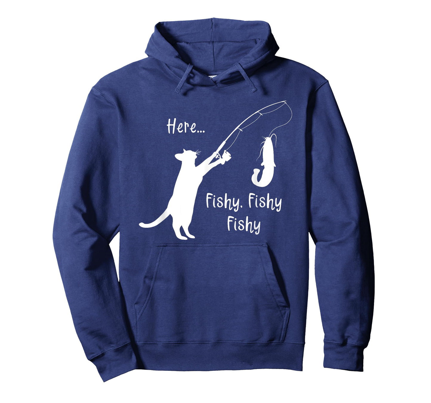 Here Fishy Fishy Fishy Funny Cat Fishing Novelty T Shirt Tee Men Women Kids T-Shirt