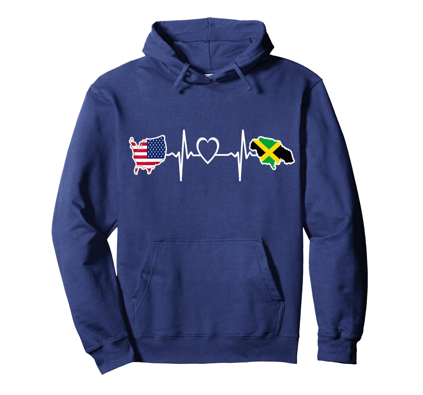 Jamaican American USA Flag - USA Jamaica Heartbeat T-Shirt for Women Kids Men