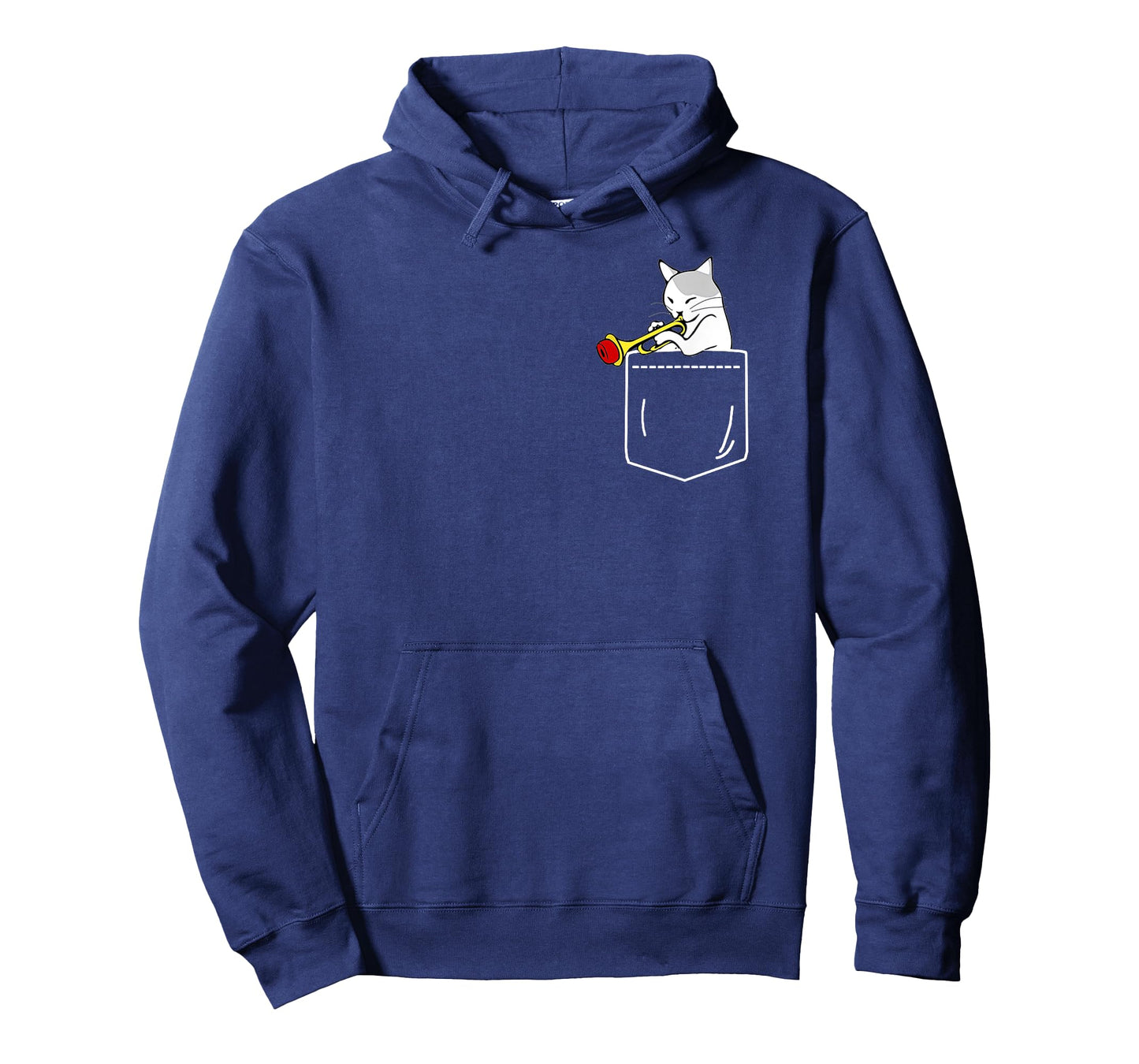 Cat Playing Trumpet in Pocket T-Shirt Jazz Lover Shirt T-Shirt
