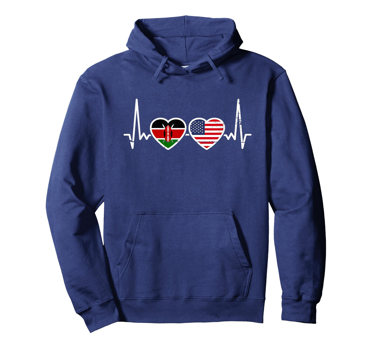 Kenya USA Vintage Heartbeat Flag American Kenyan T-Shirt