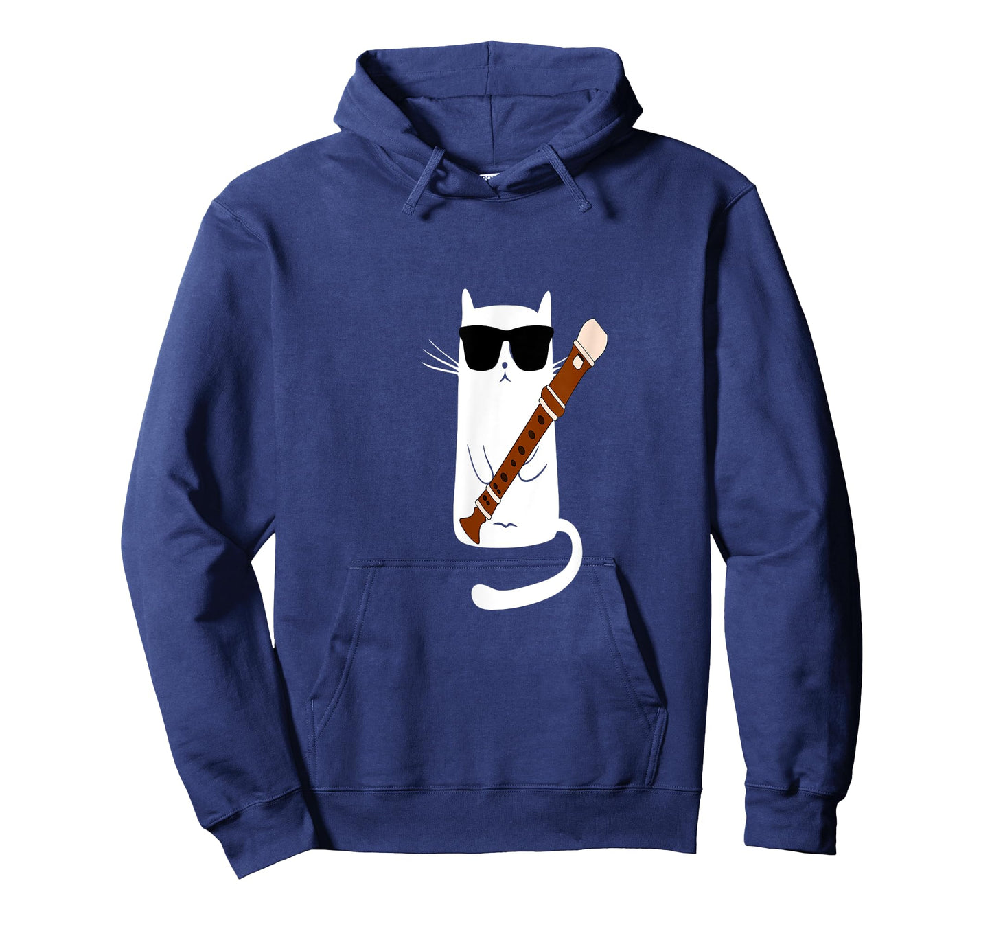 Funny Cat Wearing Sunglasses Playing Recorder Men Women Girls Kids T-Shirt