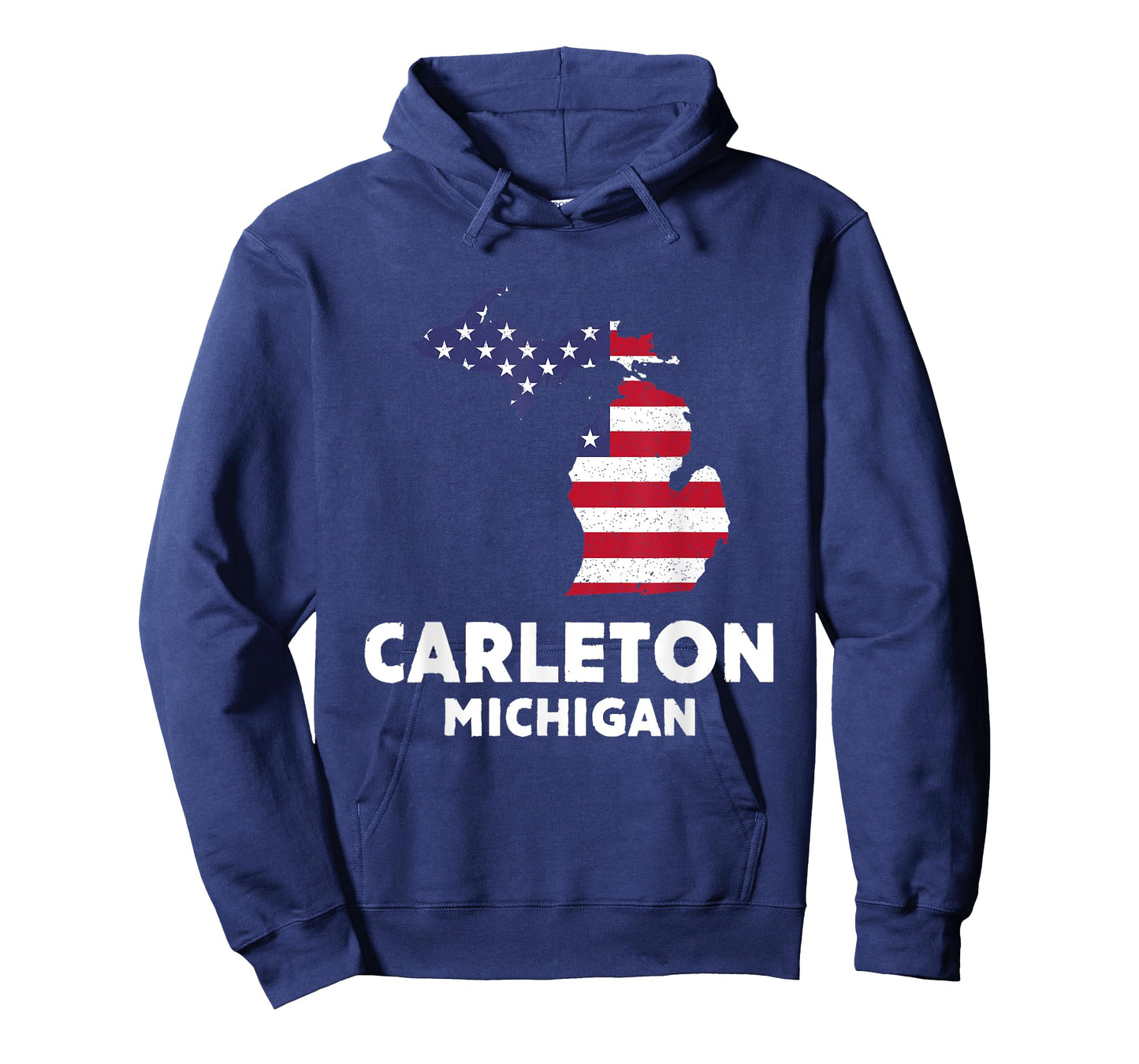Distressed Patriotic USA Flag Carleton, Michigan T-Shirt