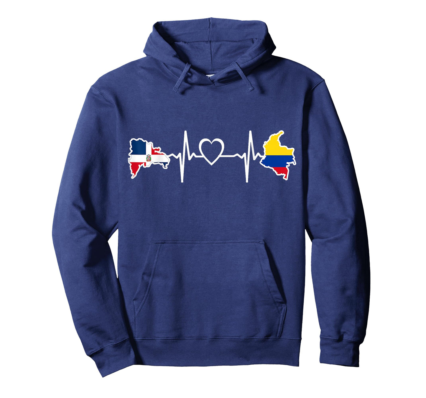 Dominican Republic Colombian Flag Heartbeat T-Shirt