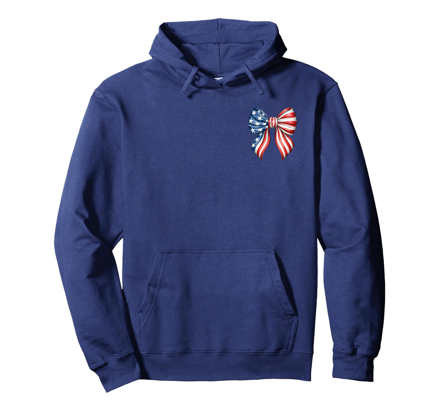 Front Back Cute Red White and Blue Bows Patriotic Coquette T-Shirt