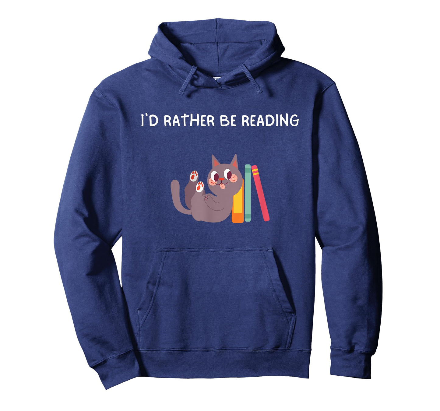 I'd Rather Be Reading Cat Funny Reading Cat Humor T-Shirt for Men Women Kids