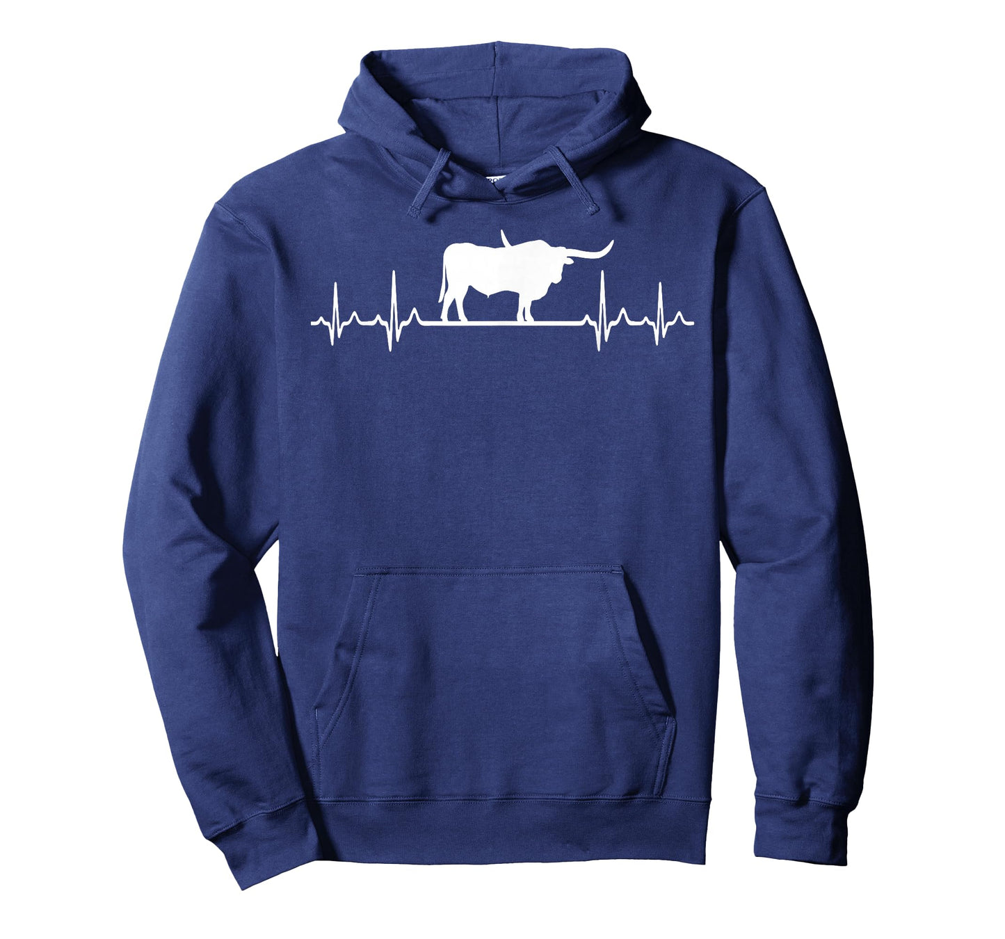 Texas Longhorn Rancher - Heartbeat Pulse ECG Cattle Farmer T-Shirt
