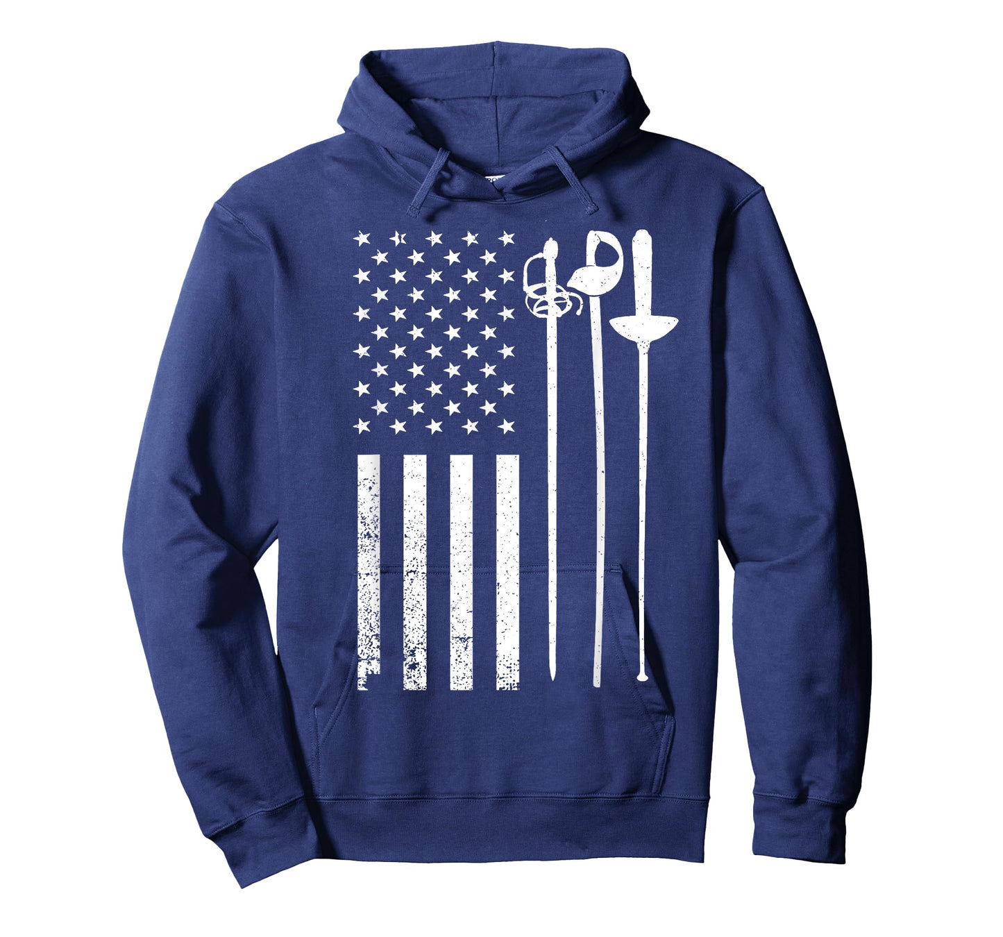 Cool Fencing Art For Men Women American Flag Fencing Coach T-Shirt