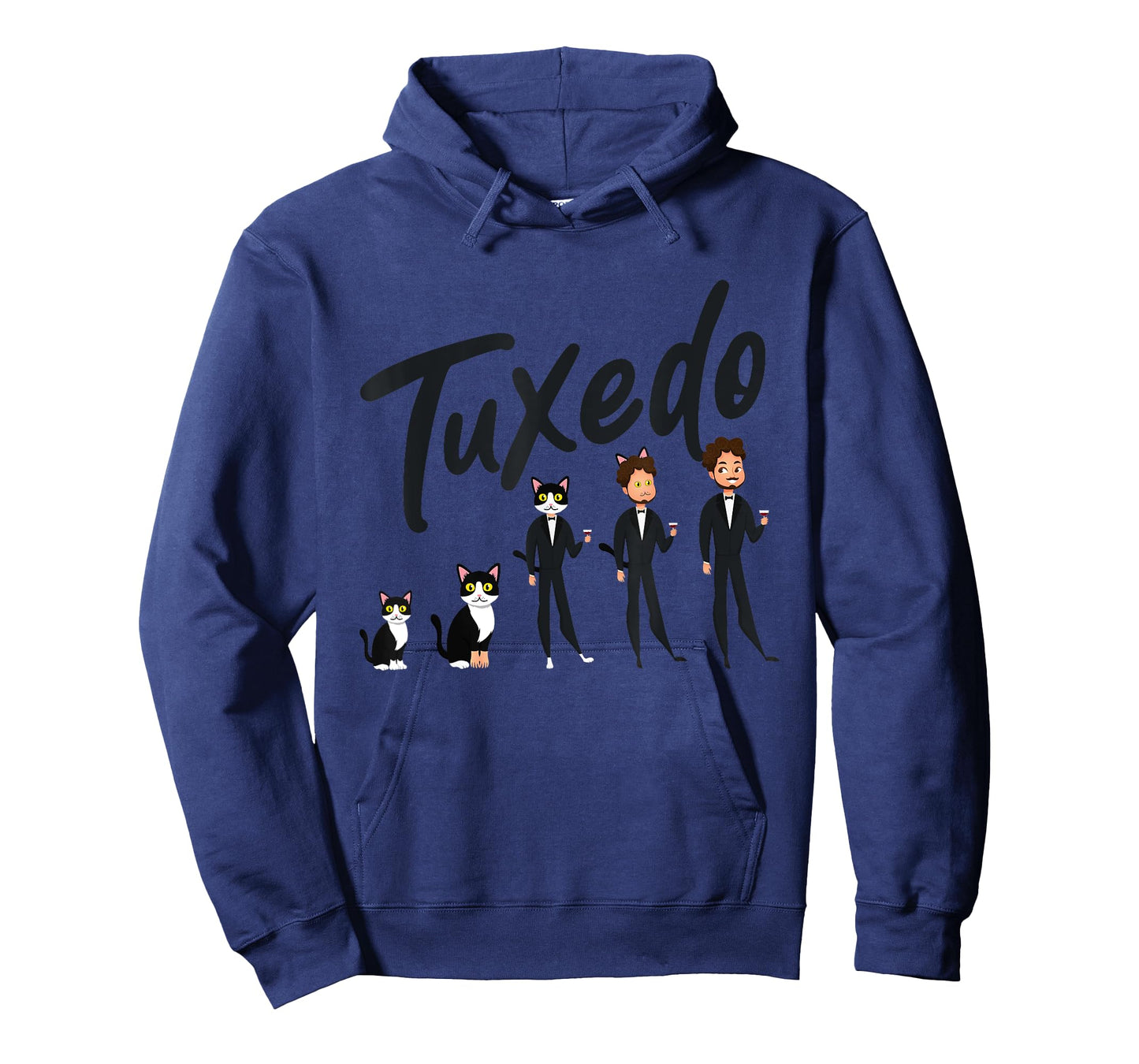 Tuxedo Cat Evolution to A Man Wearing a Tuxedo - Funny T-Shirt