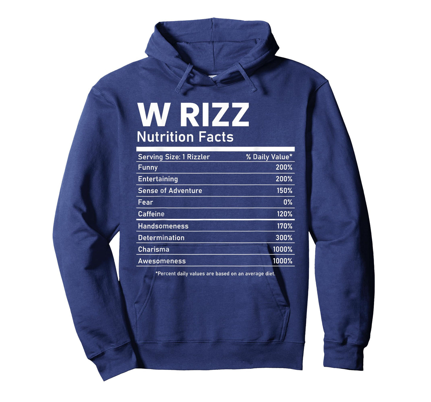W Rizz Nutrition Facts Funny Meme Rizzler Rizzly T-Shirt