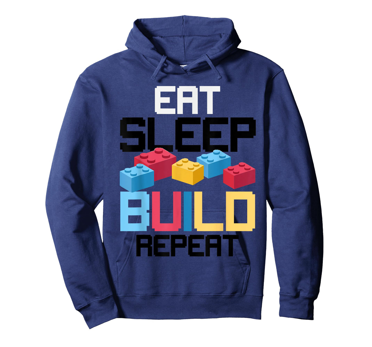 Funny Eat Sleep Build Gift Men Women Cool Blocks Building T-Shirt