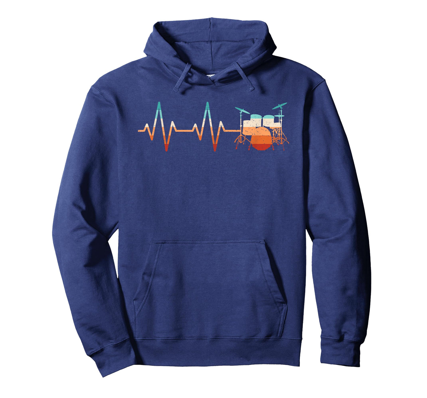 Retro Drum Set Heartbeat Drumming Funny Drummer Men Boys T-Shirt