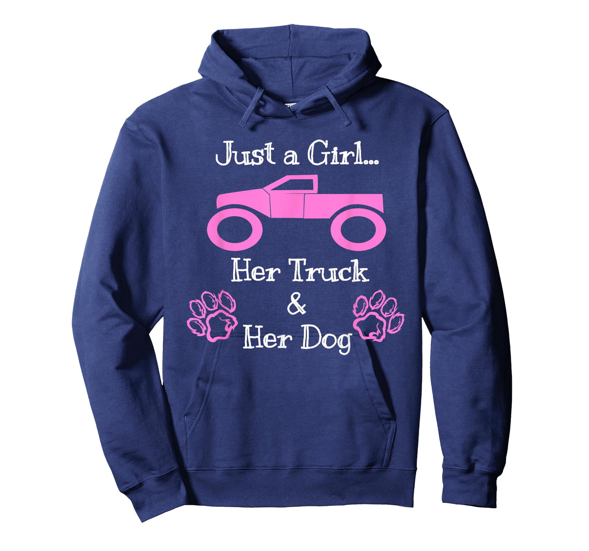 Just a Girl Her Dog and Her Truck Pink T Shirt