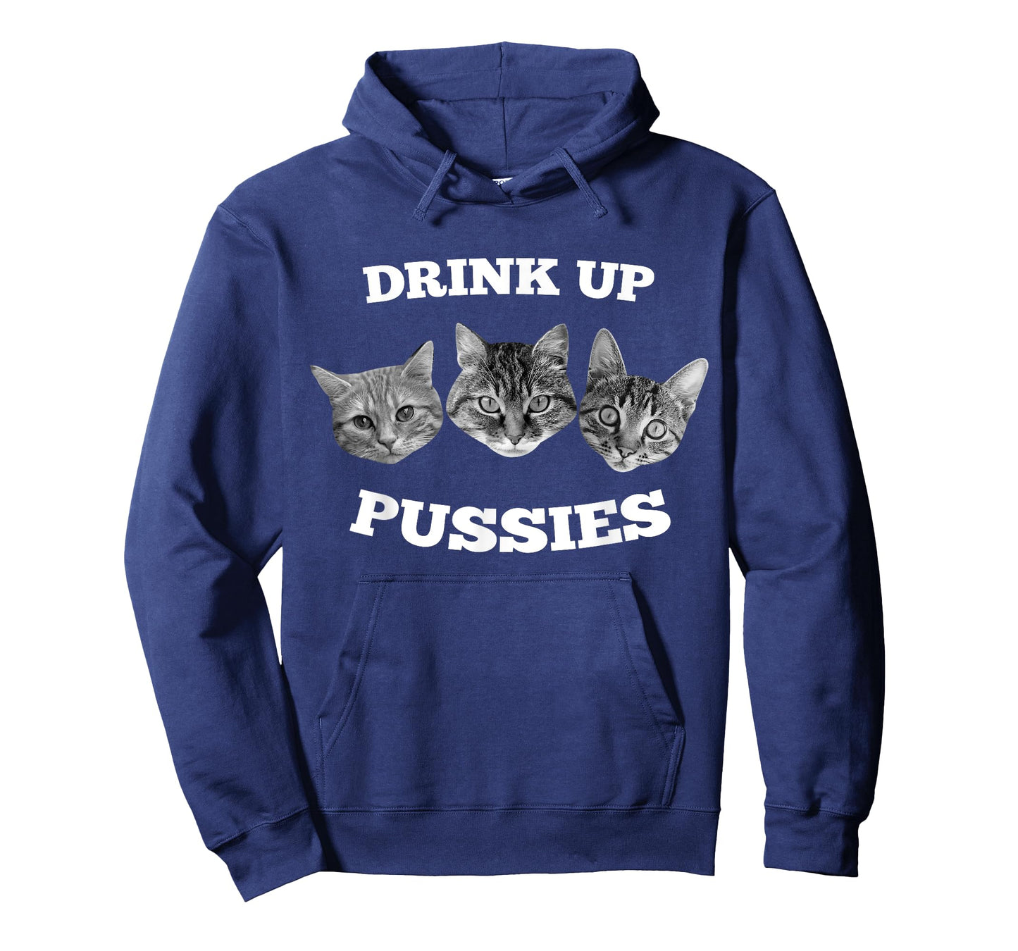 Mens Drink Up Pussies Funny Cat Drinking T-Shirt