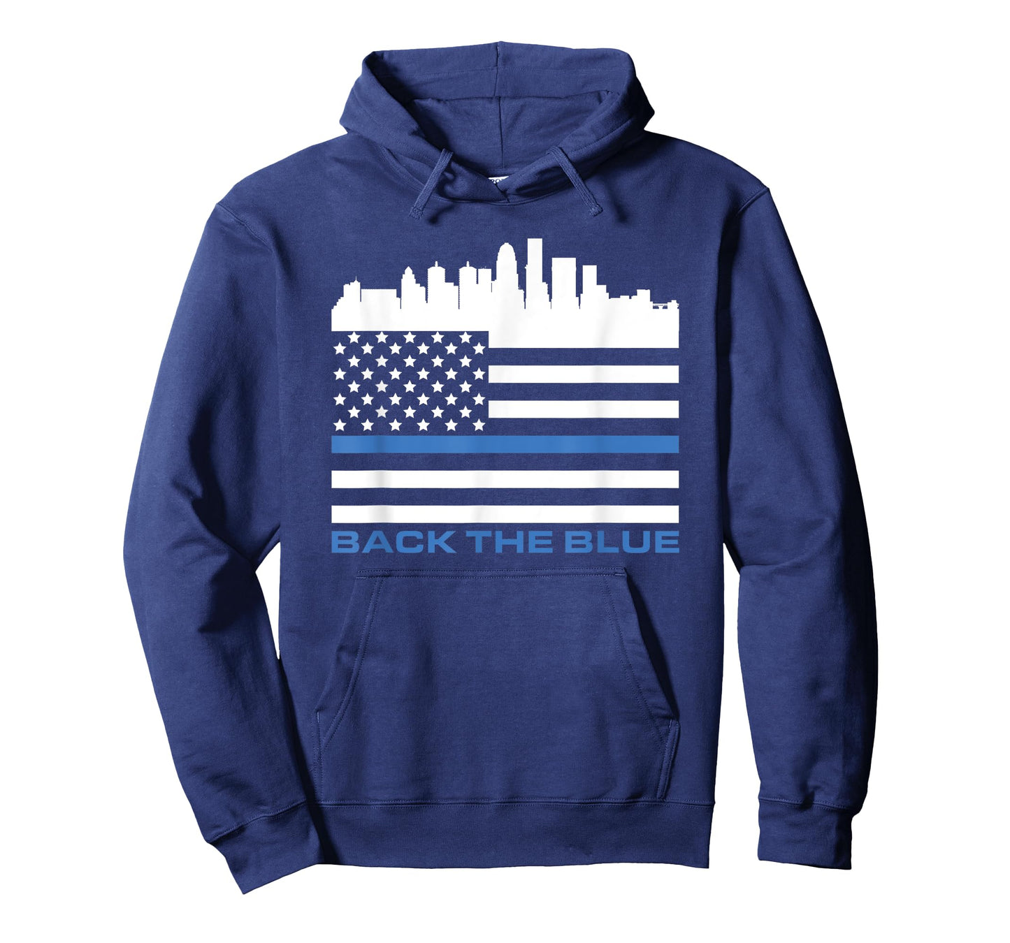 Thin Blue Line Shirt - Louisville Police USA Flag Skyline T-Shirt
