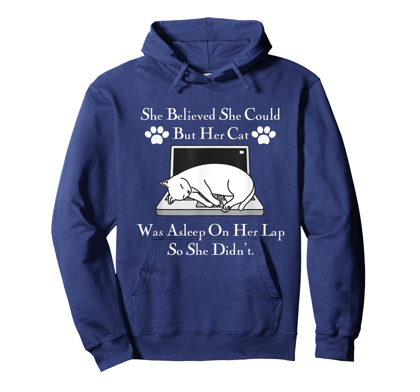 She Believed She Could But Her Cat Was Asleep On Her Lap Men Women Girls Kids T-Shirt