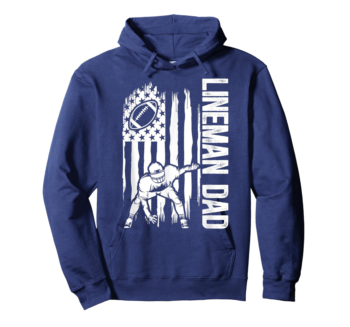 Football Lineman Dad Of A Football Lineman Father US Flag T-Shirt