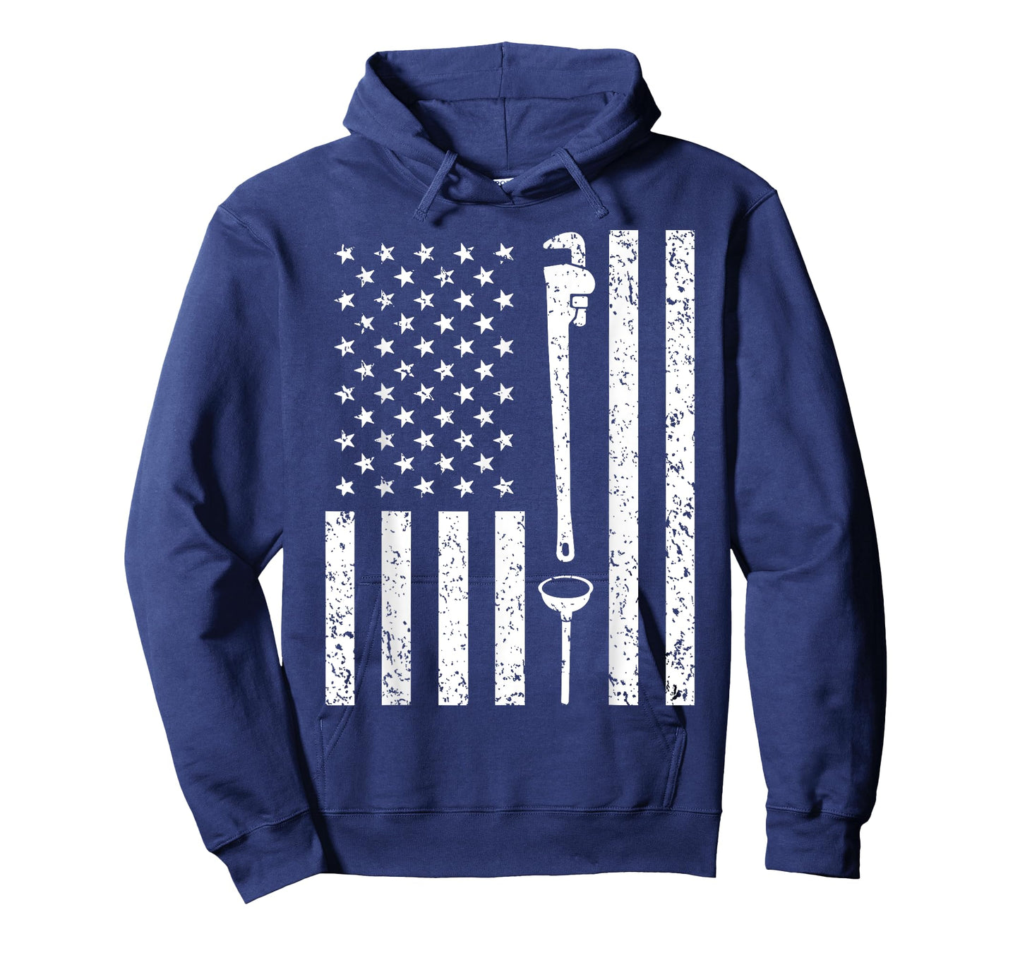 American Flag Plumber Vintage Plumbing Worker Men Funny Gift T-Shirt