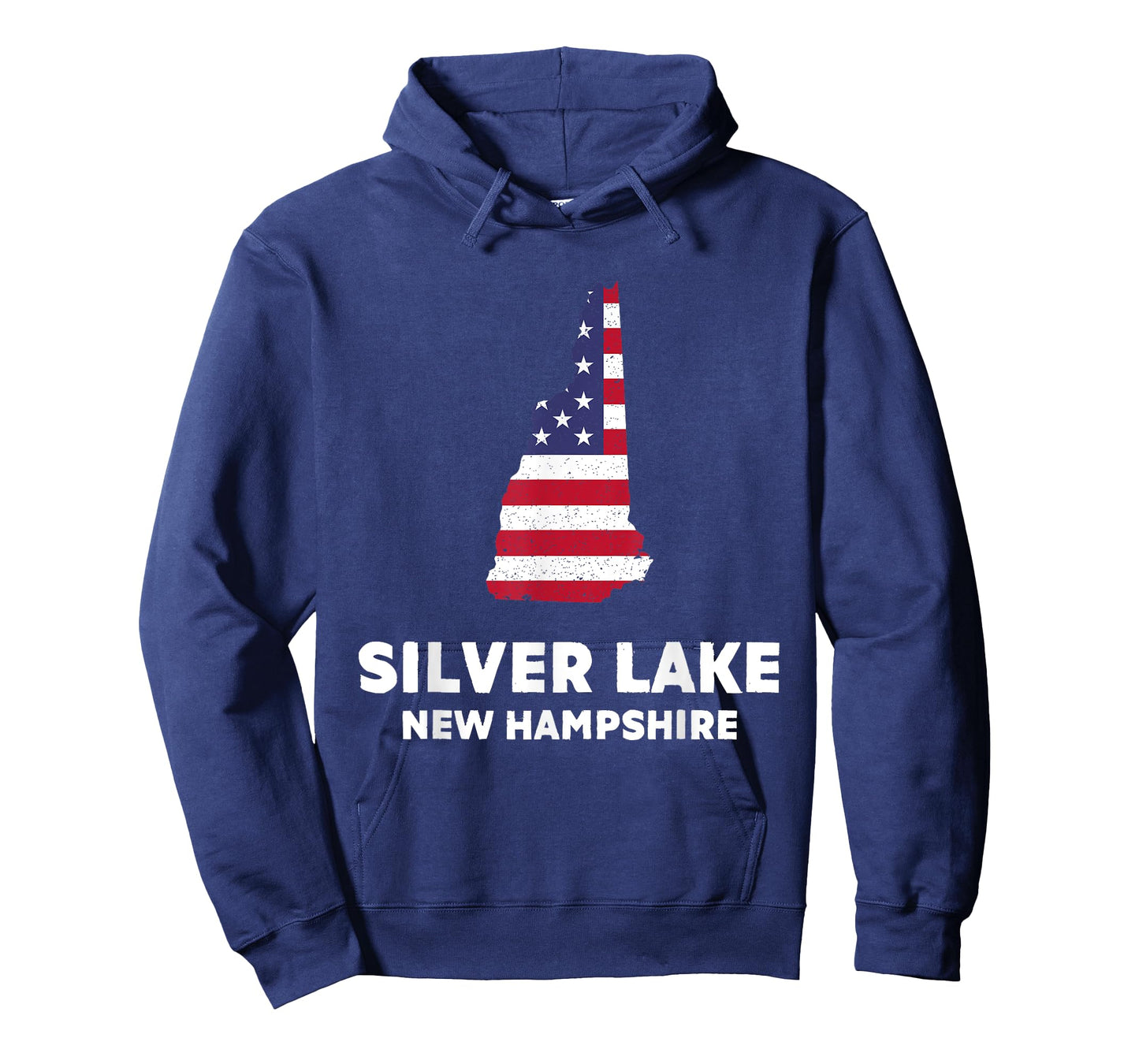 Distressed Patriotic USA Flag Silver Lake, New Hampshire T-Shirt for Women Men