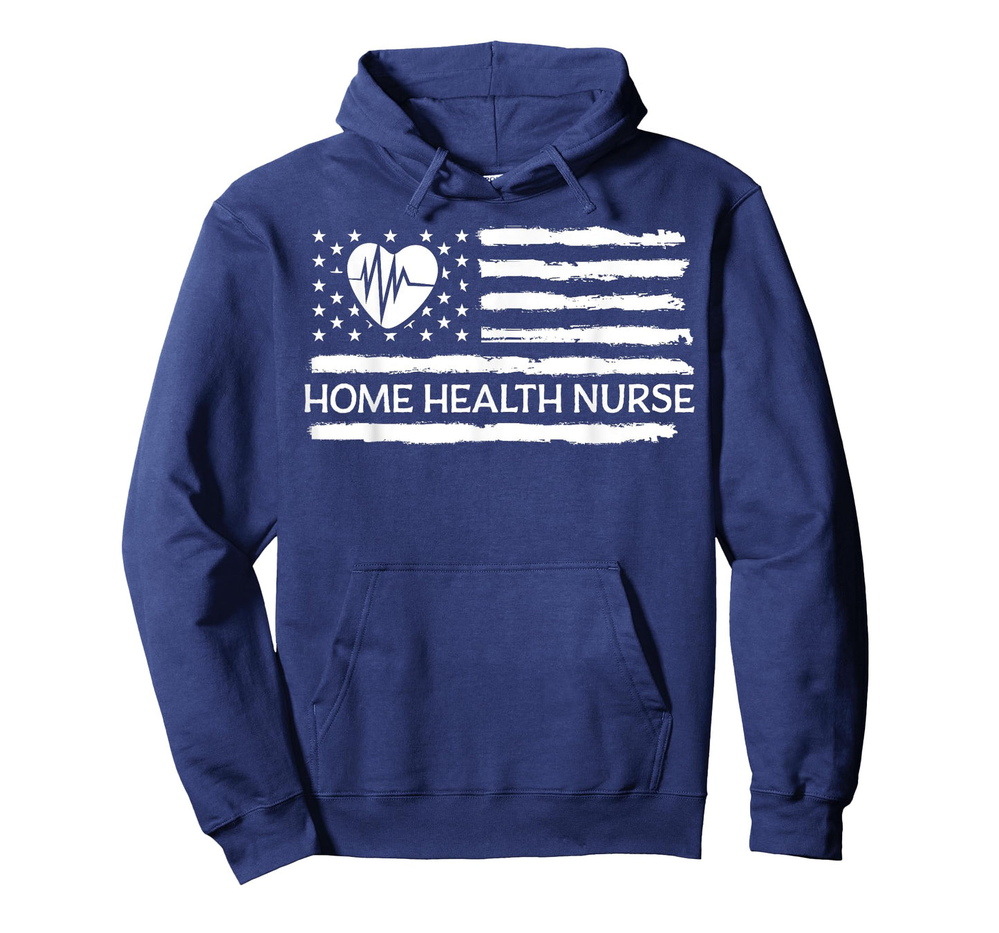 Home Health Nurse Heart American Flag Women Men T-Shirt