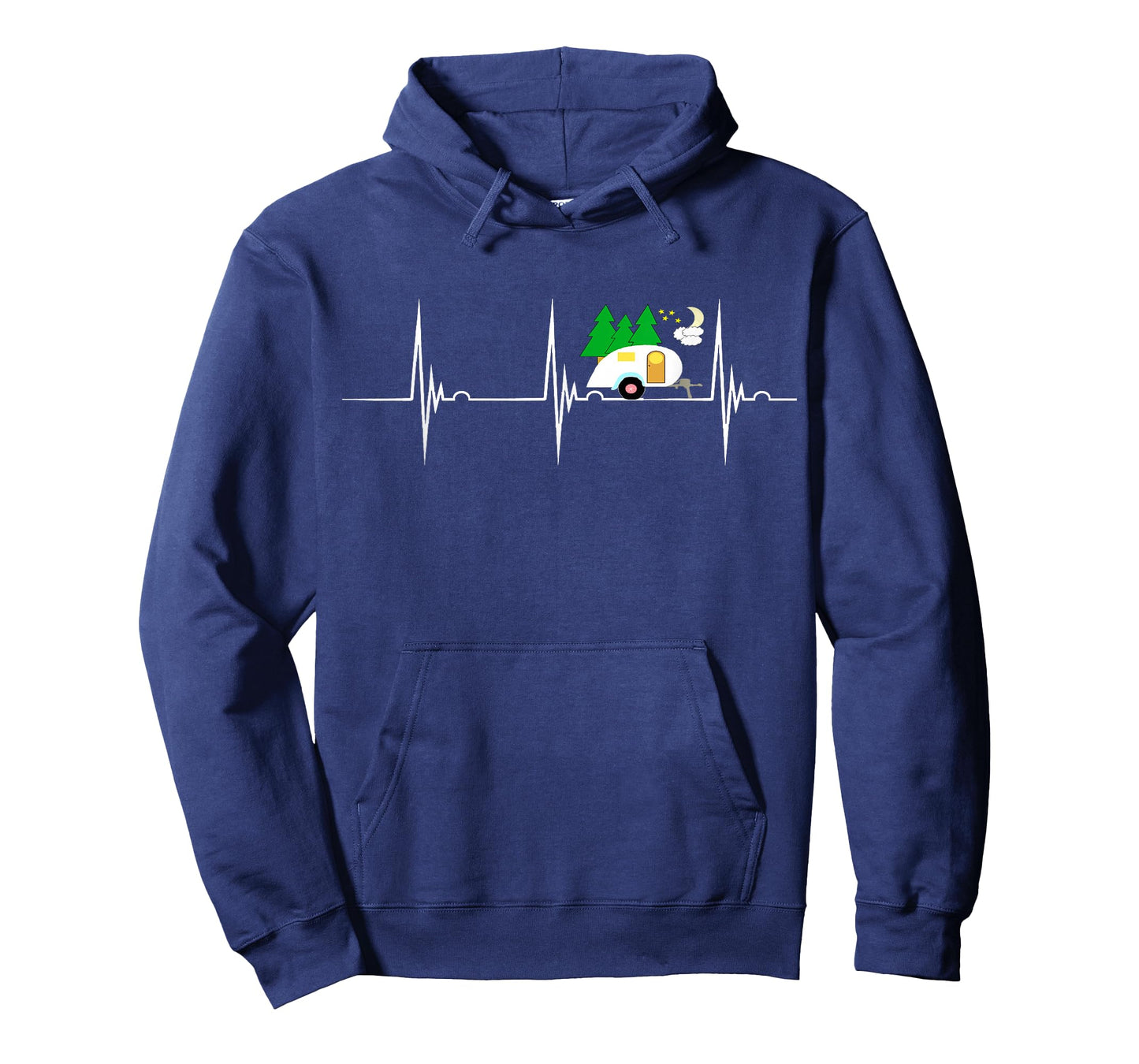 Teardrop Trailer Heartbeat Camping Pulse Line EKG RV T-Shirt T-Shirt