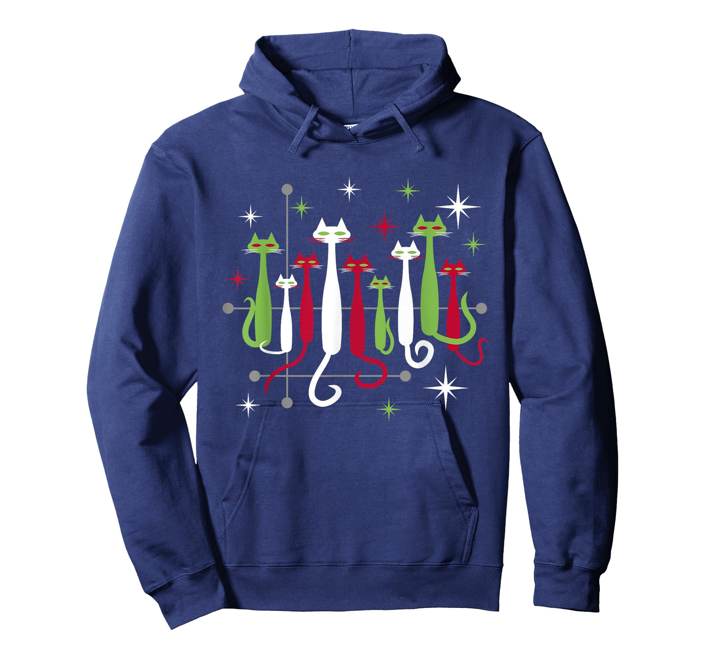 Vintage Retro Mid-Century Modern Christmas Cats 50s 60s Look T-Shirt