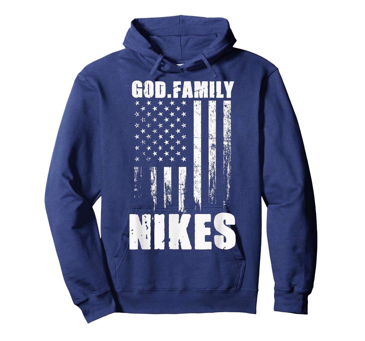 Notre Dame Nikes God. Family. Vintage USA Flag T-Shirt