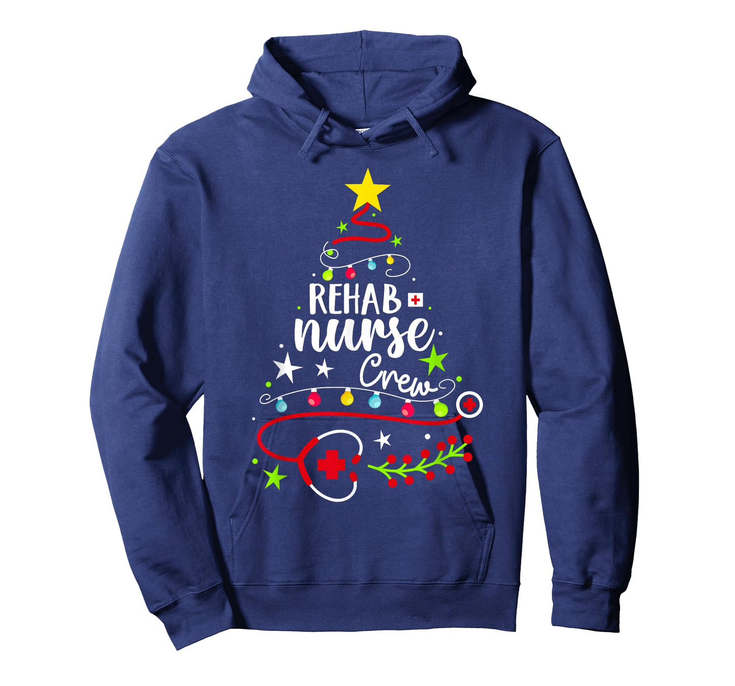 Christmas Nurse Cute Xmas Stethoscope Tree Rehab Nurse Crew T-Shirt