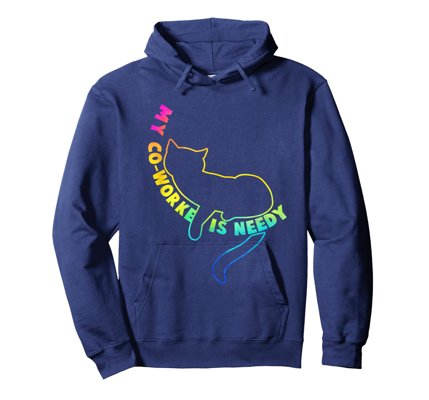 My Co-Worker is Needy Funny Work from Home Cat Rainbow T-Shirt for Men Women